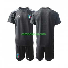 Camisolas de futebol Itália Guarda Redes Criança Equipamento Alternativa 2023 Manga Curta
